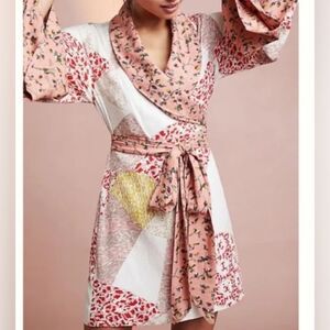 Anthropologie Floral Patchwork Wrap Dress